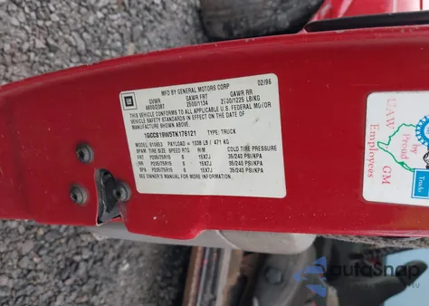 1996 Chevrolet S Truck S10 from USA, damaged, VIN 1GCCS19W5TK176121